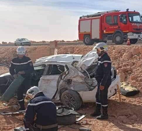 غرداية: إصابة شاب بجروح متفاوتة الخطورة إثر انقلاب سيارة سياحية